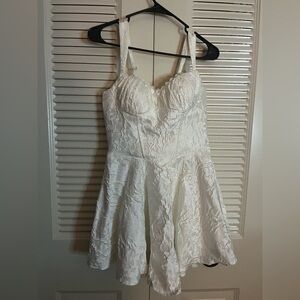 Short White Vegas Style Dress with Detachable Giant Bow